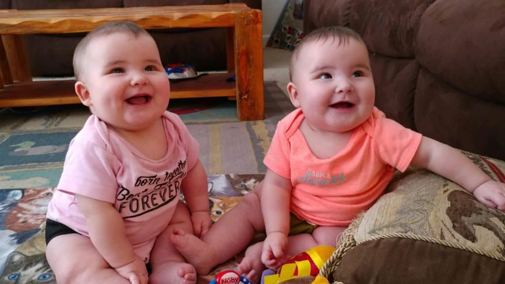 Twin girls at 6 months