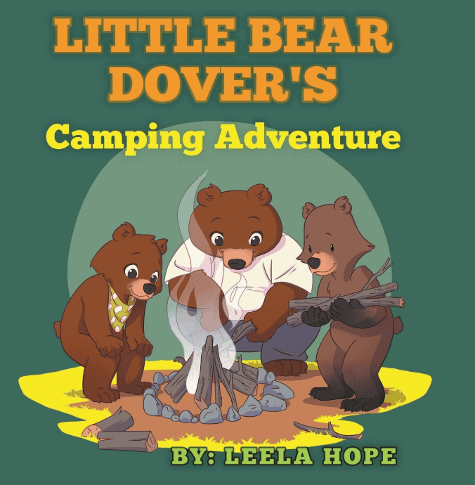 Little Bear Dover's Camping Adventure book cover - helps toddlers with fear of nighttime sounds