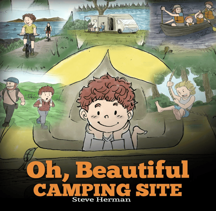 Oh Beautiful Camping Site book cover - covers tent and RV camping for kids