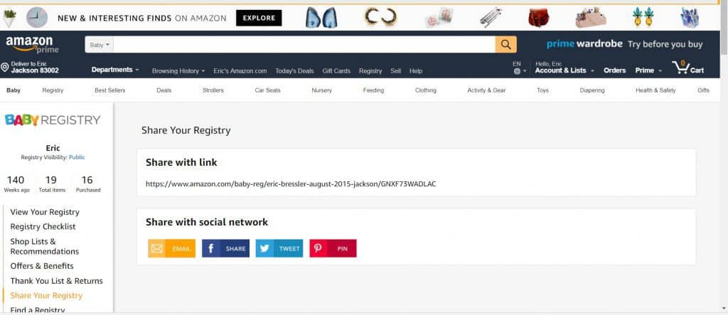 Easy to share baby registry is amazon baby registry