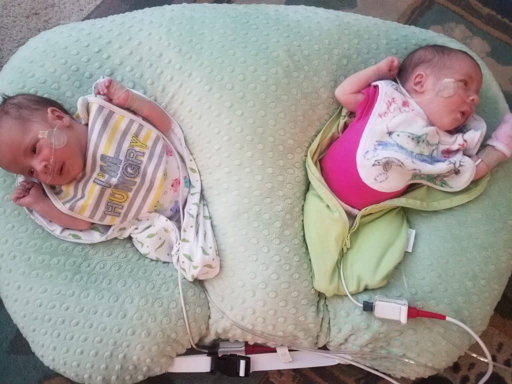 Twin Z Pillow for bottle feeding twins