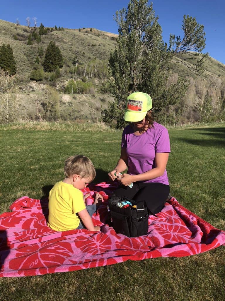 Stroller organizer used as a diaper bag