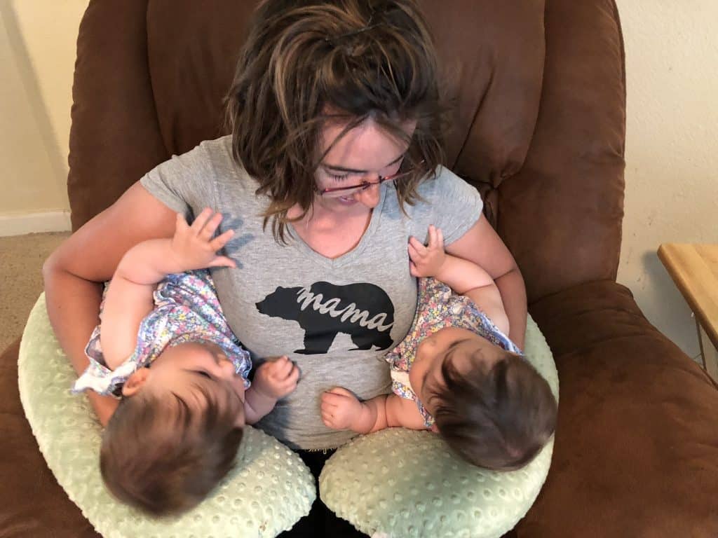 Twin Z pillow for breastfeeding twins