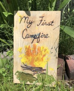 campfire craft made out of handprints
