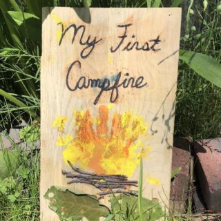 campfire craft made out of handprints