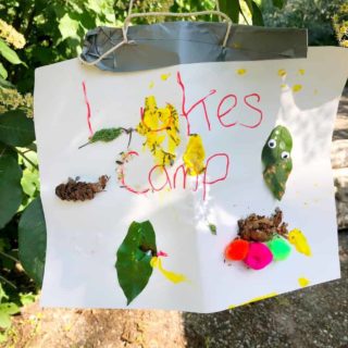 camping craft idea for toddlers, making a camp site sign