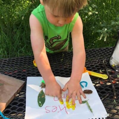 camping tradition for kids, making a sign for your campsite!