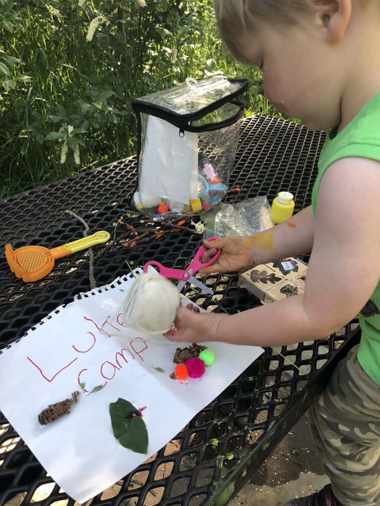 toddlers love camp crafts, especially creative ones! For example, create a campsite sign that any preschooler would be proud of!