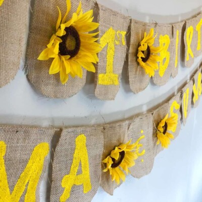 diy first birthday banner idea