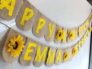 diy rustic sunflower banner 