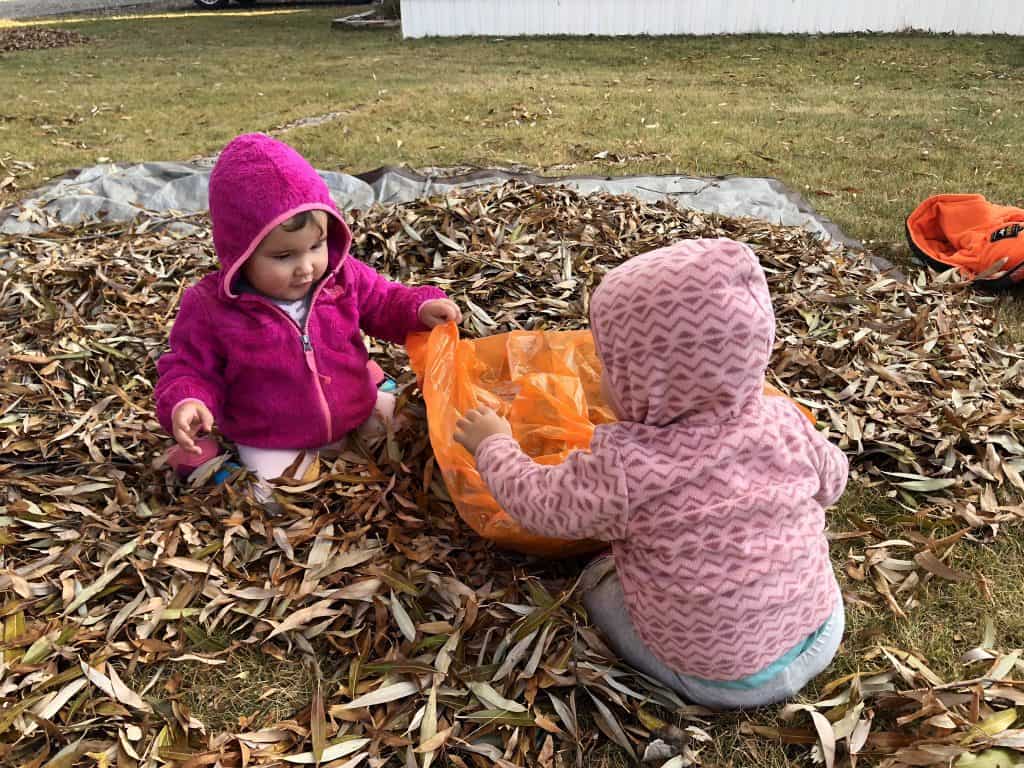 fun pumpkin leaf bag as a fall tradition