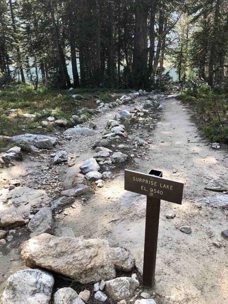 Surprise Lake Trail Marker grand teton national park