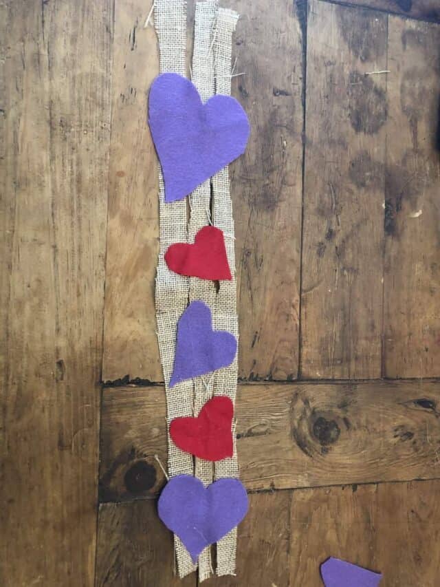 Easy and Pretty DIY Valentine’s Burlap Door Banner Story