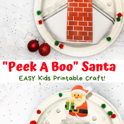 Kids christmas crafts tend to be sort of hard sometimes.. this one is easy! A perfect christmas craft for preschoolers even! Kids will love this peek a boo santa craft!
