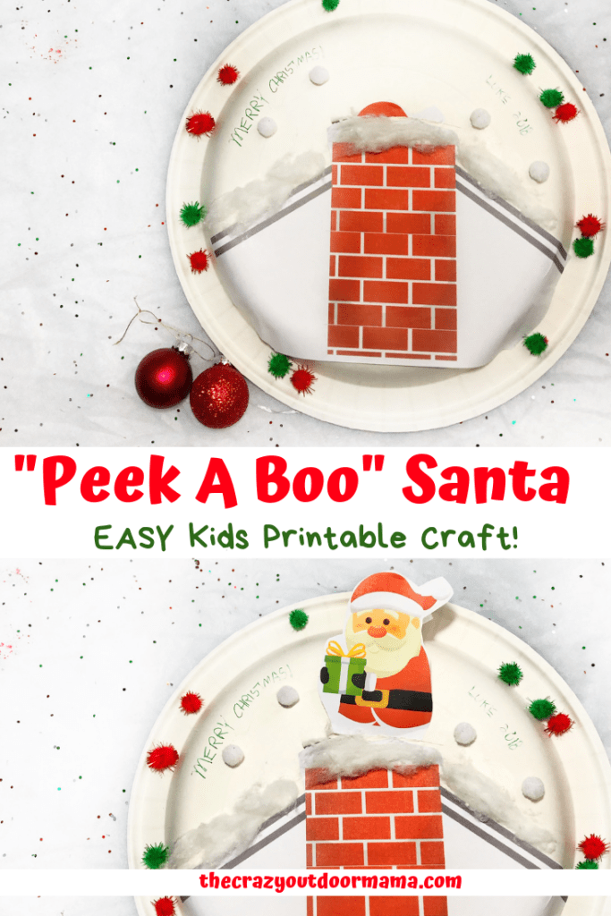 Kids christmas crafts tend to be sort of hard sometimes.. this one is easy! A perfect christmas craft for preschoolers even! Kids will love this peek a boo santa craft!