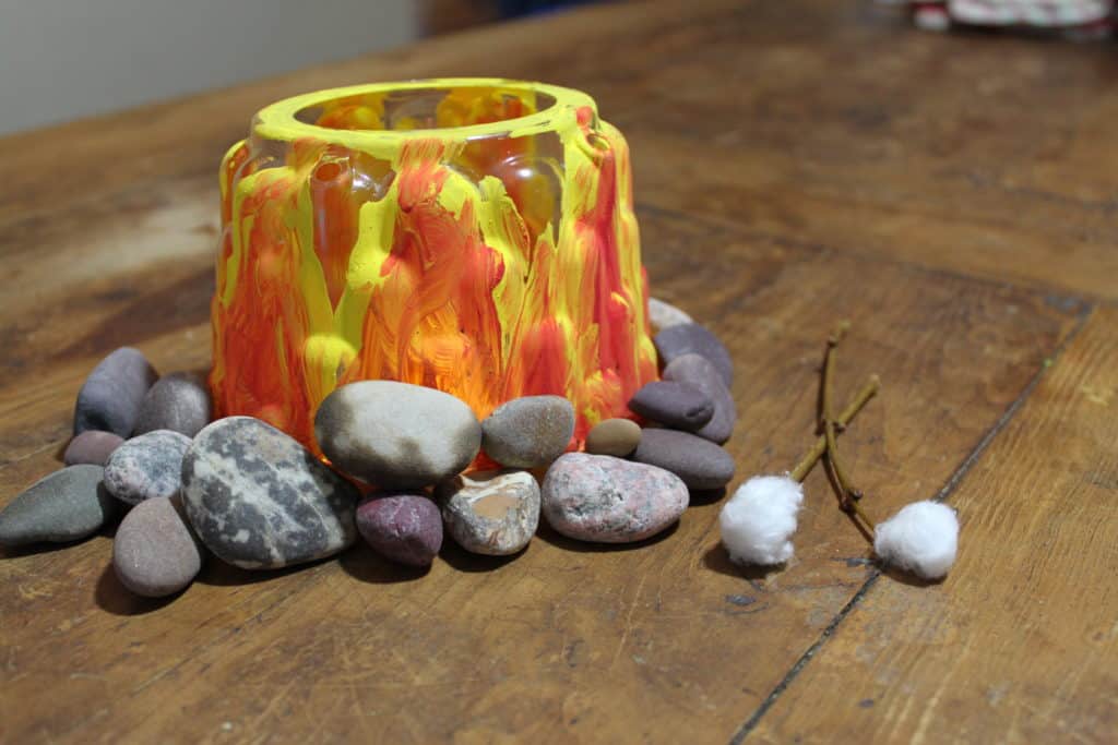 glowing campfire craft for kids