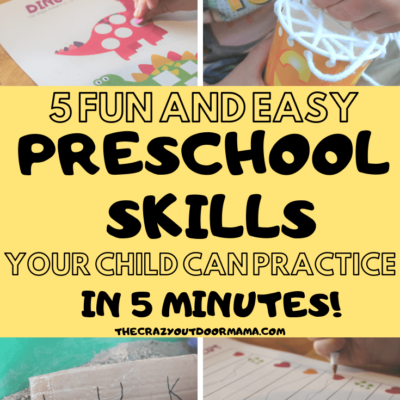 These 5 preschool activities are perfect for 3 year olds just entering school! Practice important skills like name practice, cutting, tracing, lacing and matching with hands on fun that will help develop fine motor and sensory skills too!