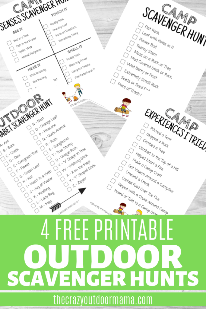 fun free printable camping scavenger hunts