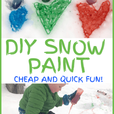 DIY snow paint for kids outside during winter