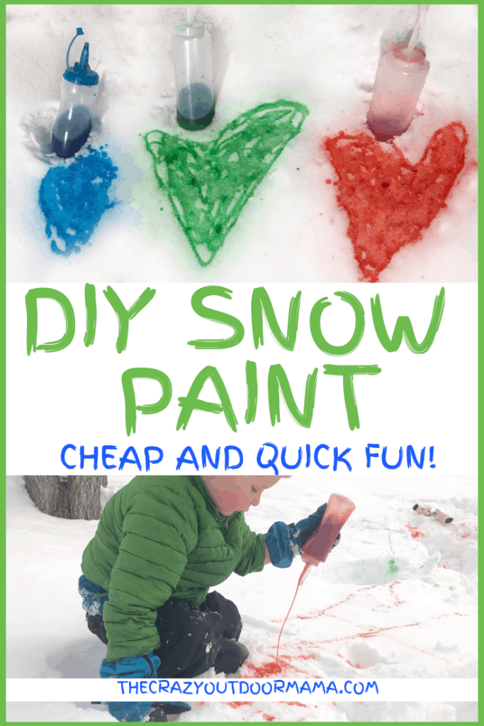 DIY snow paint for kids outside during winter