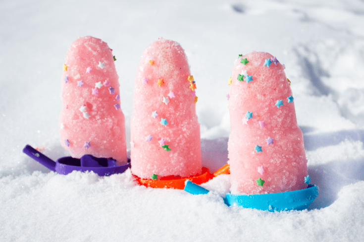 easy snow popsicles for kid with pudding
