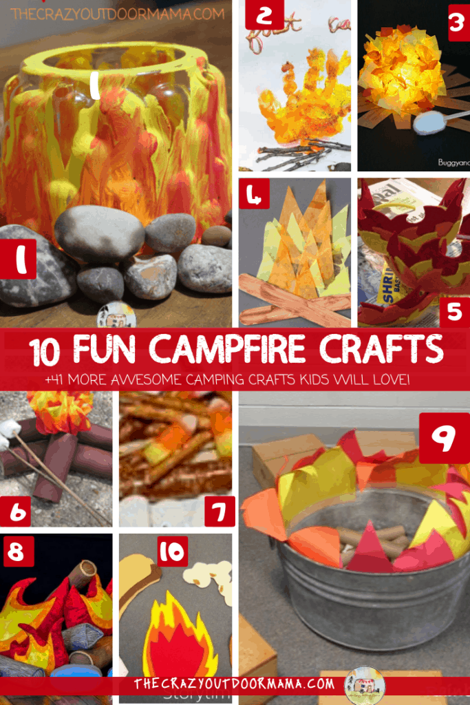 10 bricolages amusants de feu de camp pour les enfants et 41 autres bricolages de camping pour les enfants