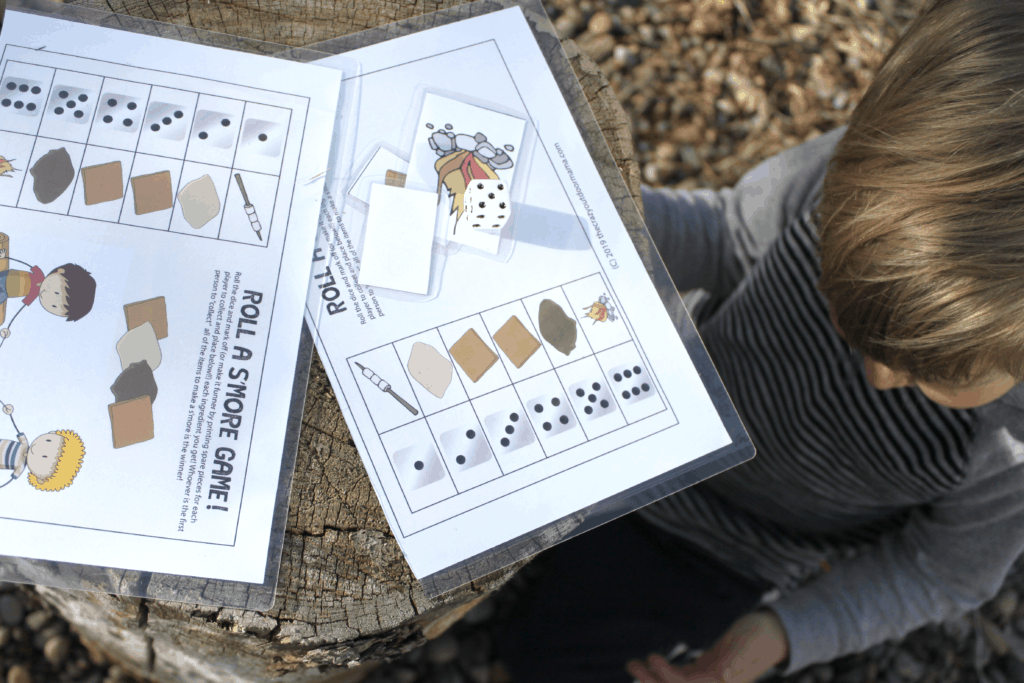 printable camping game for kids indoors during bad weather