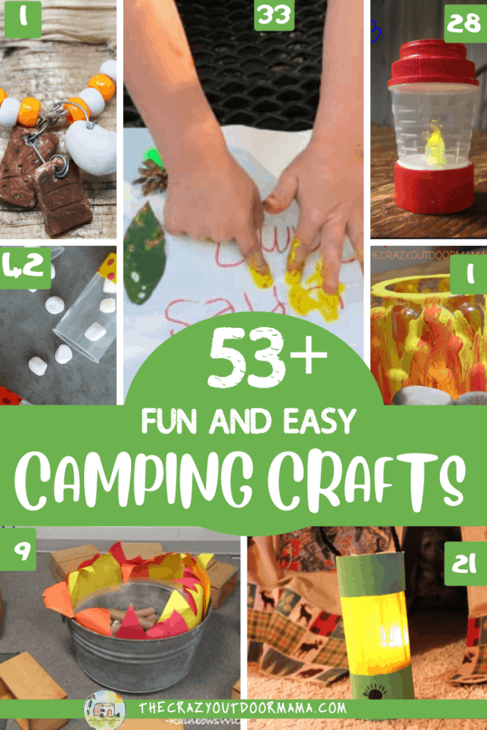 53 bricolages de camping pour les enfants d'âge préscolaire à même les enfants plus âgés à faire cet été qui sont amusants et faciles ! Faites un grand voyage de camp en famille ou une fête sur le thème du camp avec ces bricolages de camping !