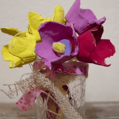fun flower spring easter craft for kids or adults using egg cartons