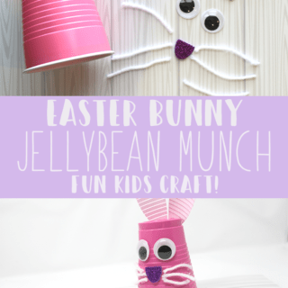 fun diy kids easter game made with plastic cup. jellybean easter game