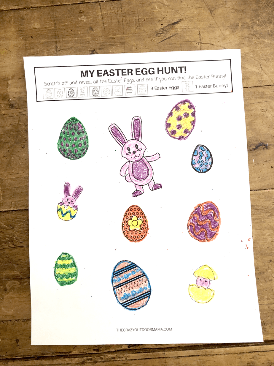 easter egg hunt game for kids free printable scratch and reveal