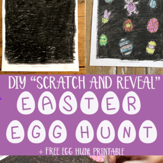 This fun easter craft for kids is easy for toddlers and preschoolers, and is a really fun egg hunt game to make for the classroom or at home! This DIY egg hunt scratch and reveal game is so fun, and includes the free printable!!