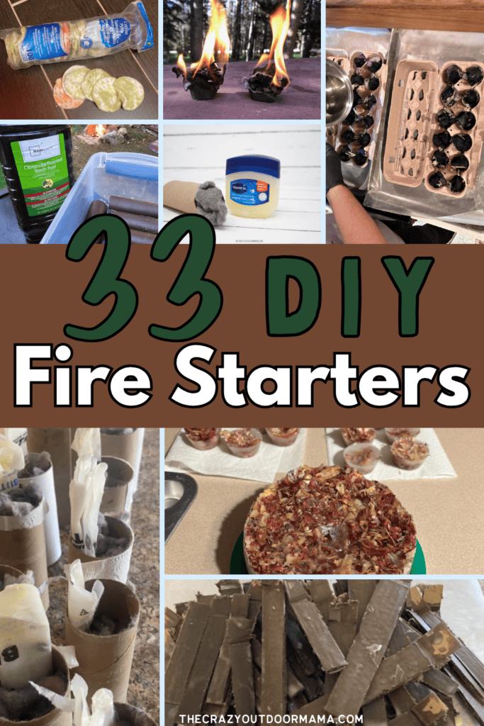 diy firestarter ideas with toilelt paper rolls, pine shavings, cardboard, vaseline and cotton ball