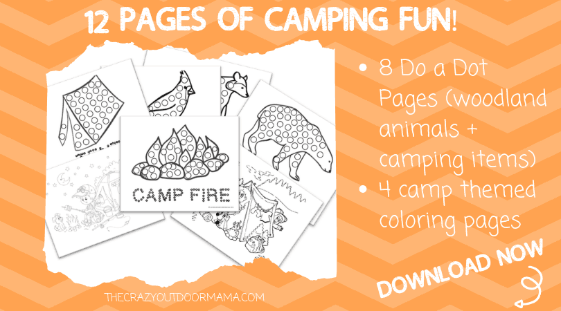 camping printables do a dot coloring pages