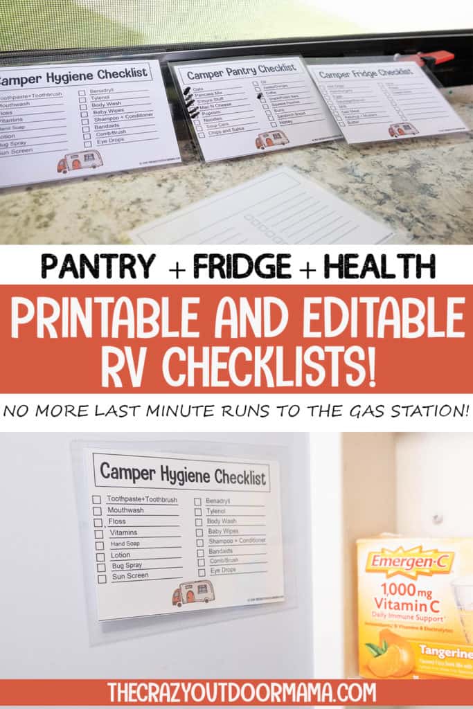 printable checklists for rv you can edit for pantry fridge and medicine