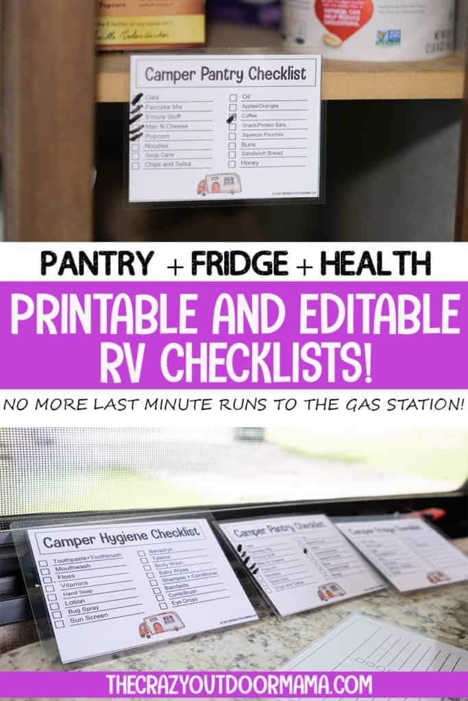 printable checklists for rv you can edit for pantry fridge and medicine