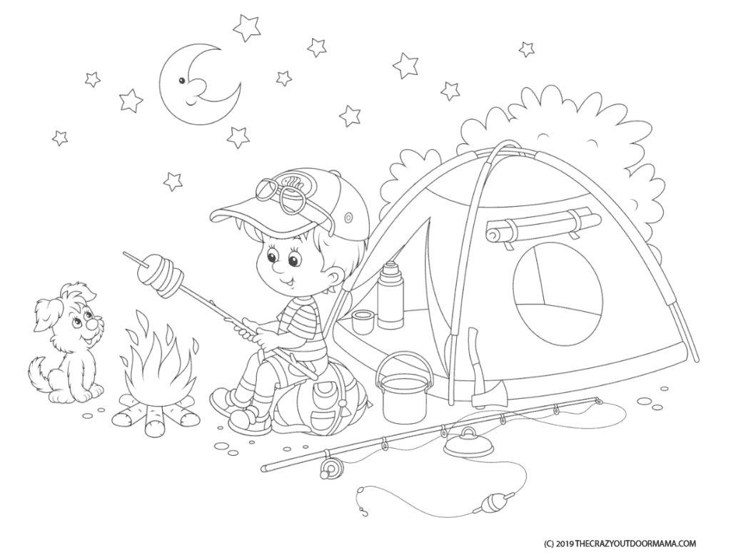 camping themed coloring pages