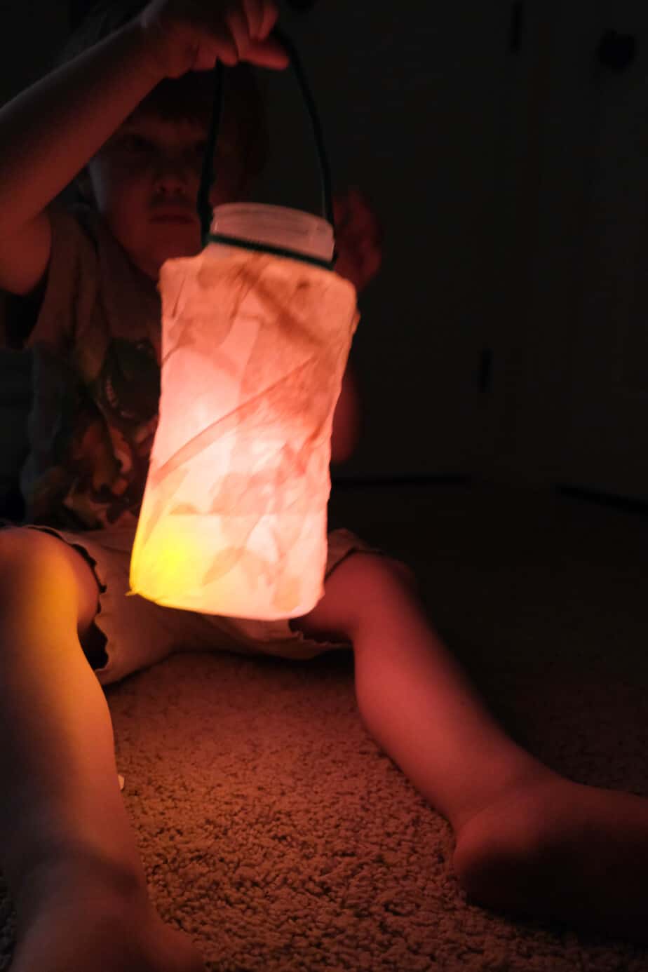 camping lantern craft with tissue paper