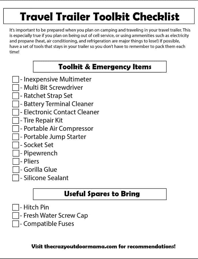 printable rv toolkit checklist