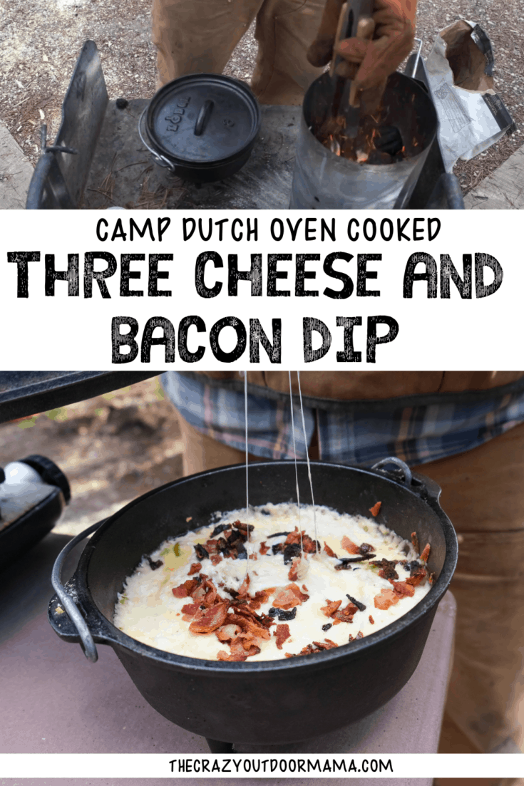 Campfire Cooking FOUR Cheese Dutch Oven Cheese Dip with Jalapenos and