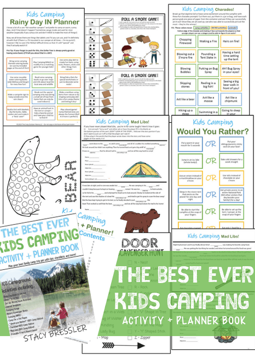 kids camping activity book