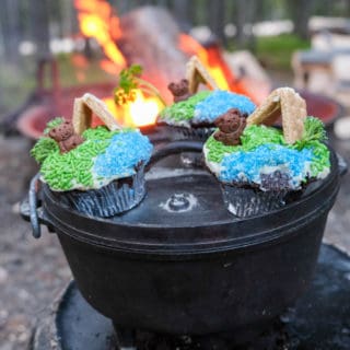 camping dessert dutch oven cupcakes for family