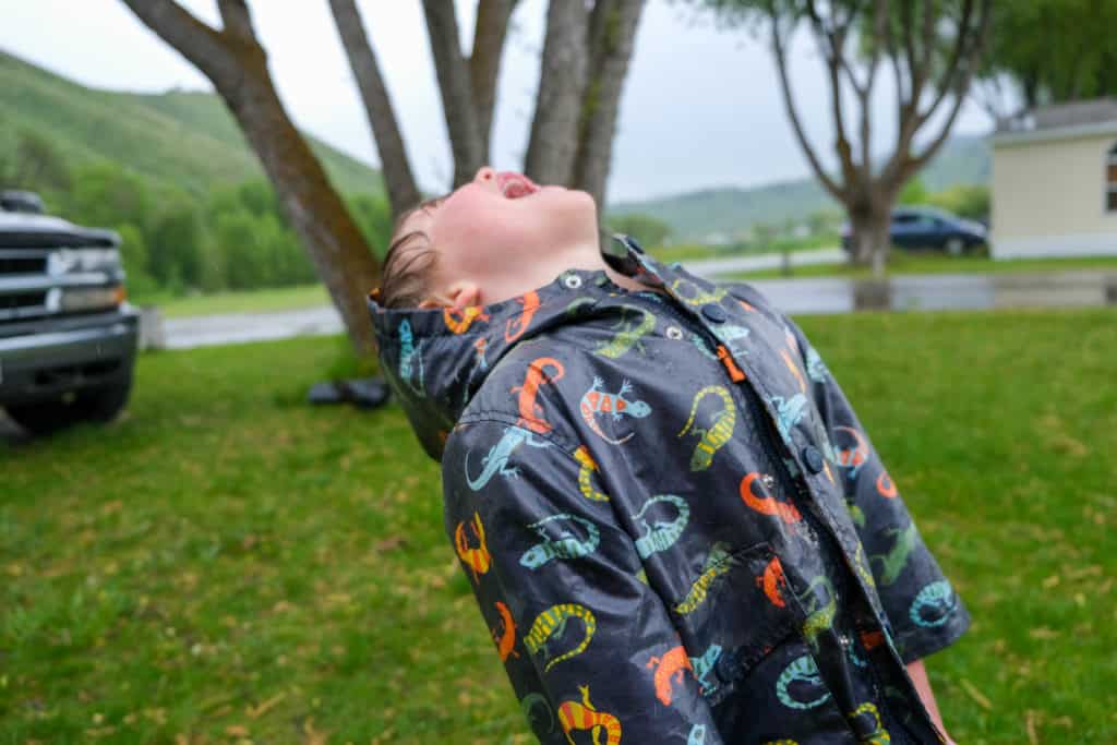 catch rain in your mouth for fun rain activity