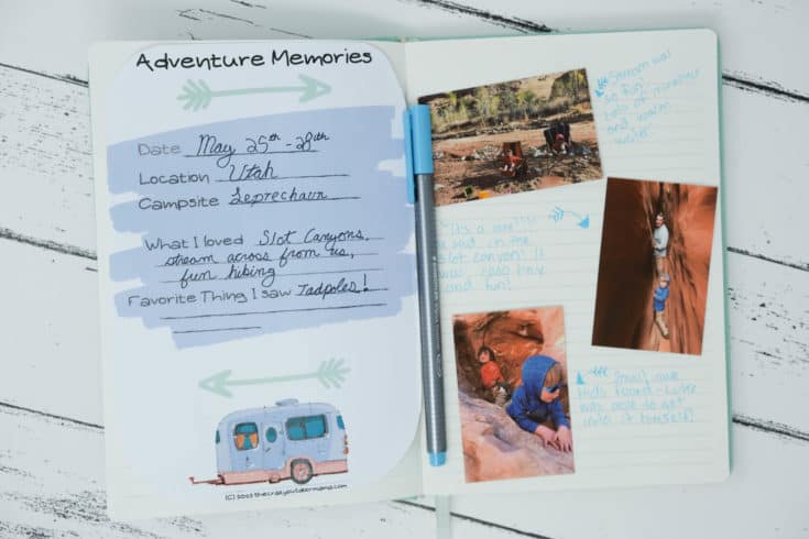 camping travel journal diy printable templates