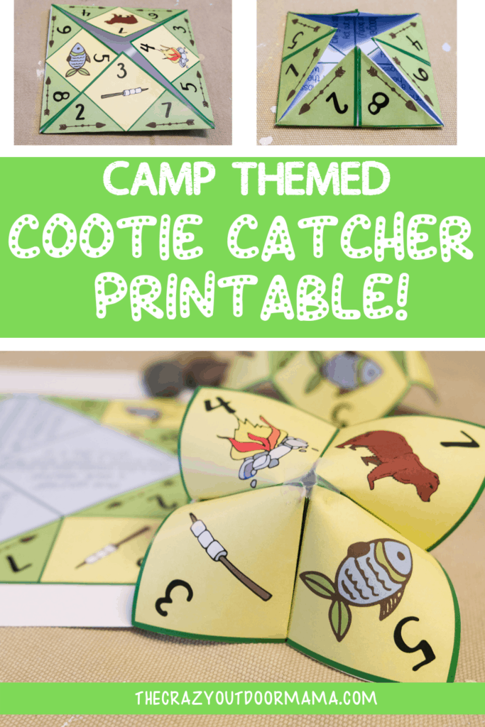 printable cootie catcher template idea for kid camping activity