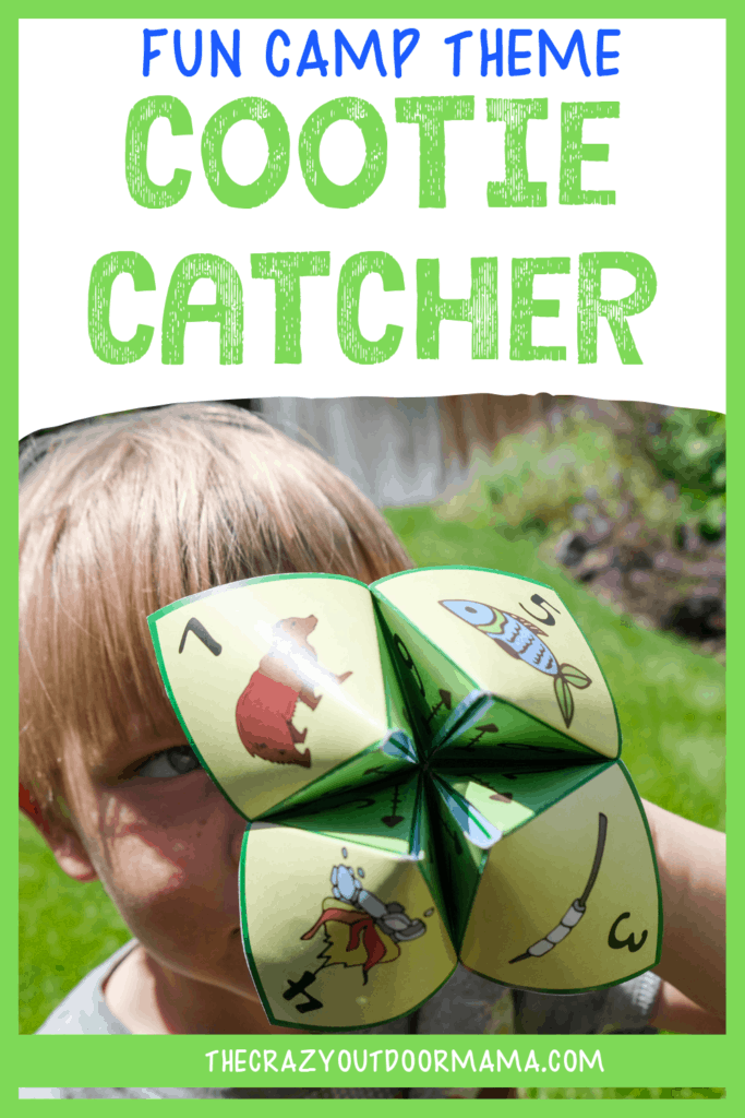 printable cootie catcher template idea for kid camping activity