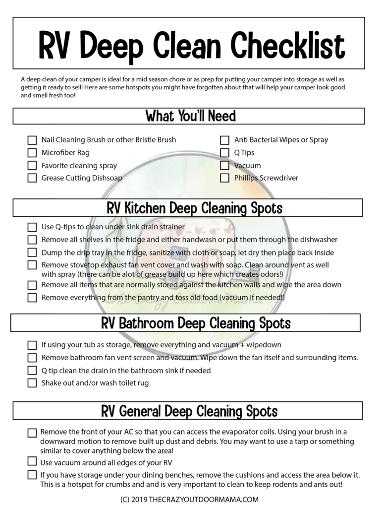 rv deep clean checklist