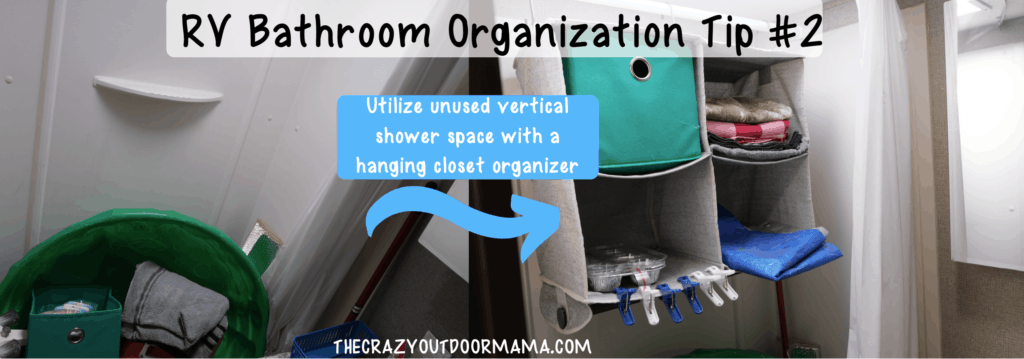 how to utilize rv shower space for organization