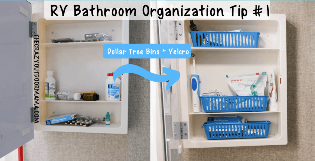 how to organize rv bathroom medicine cabinet