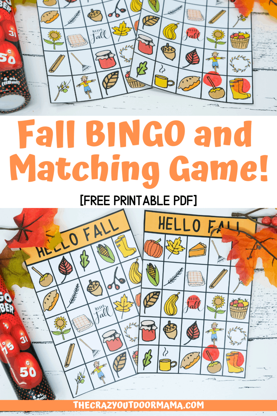 Fun Fall Scavenger Hunt and Matching Game [PDF Printable] – The Crazy Outdoor Mama for Free Printable Fall Matching Game